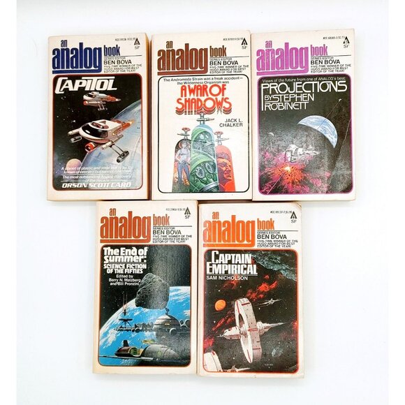 An Analog Book Series Editor Ben Bova Book Lot 5 Paperback Vintage - Picture 1 of 3